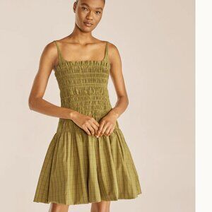 Rebecca Taylor Mini Plaid Smocked Dress | Mini Plaid Olive Combo